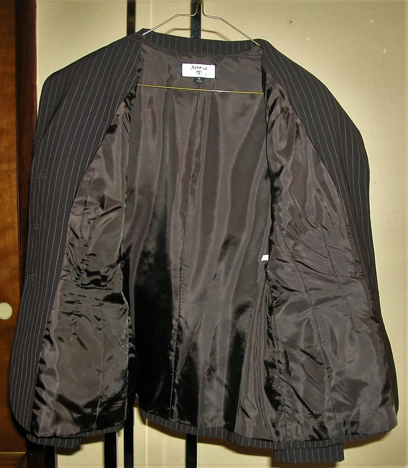 TRAJE PANTALÓN STRESA RAYAS BLANCO Y NEGRO TALLA 10 Foto 3 de 4