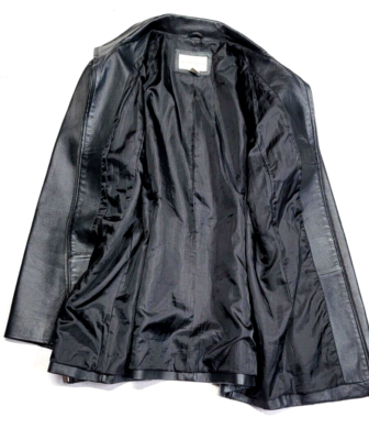 Worthington Genuine Leather Lined Full-Zip Black #93677 Jacket