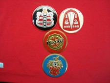4 VINTAGE WHEATIES CEREAL PREMIUMS - AUTO GRILL BADGES/EMBLEMS - VERY NICE