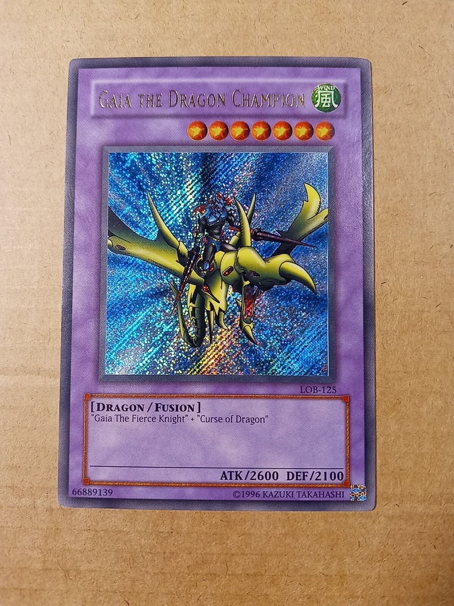 Gaia the Dragon Champion LOB-125 Secret Rare Yugioh Near Mint