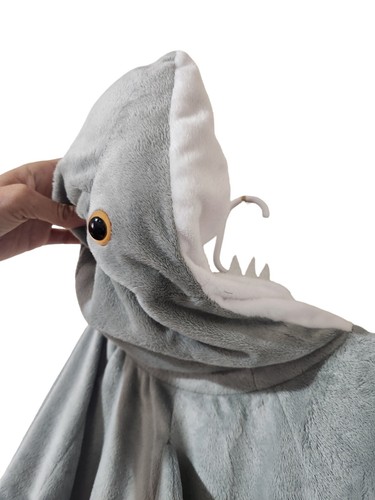 Disfraz de Halloween de gran tiburón blanco con cremallera lateral talla pequeña - Imagen 9 de 16