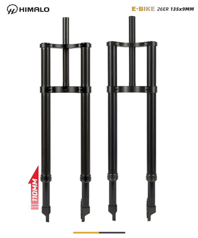 26*4.0 Electric Bike Fat Fork Downhill Bike Mountain Spring Oil Suspension Fork - Image 3 of 4