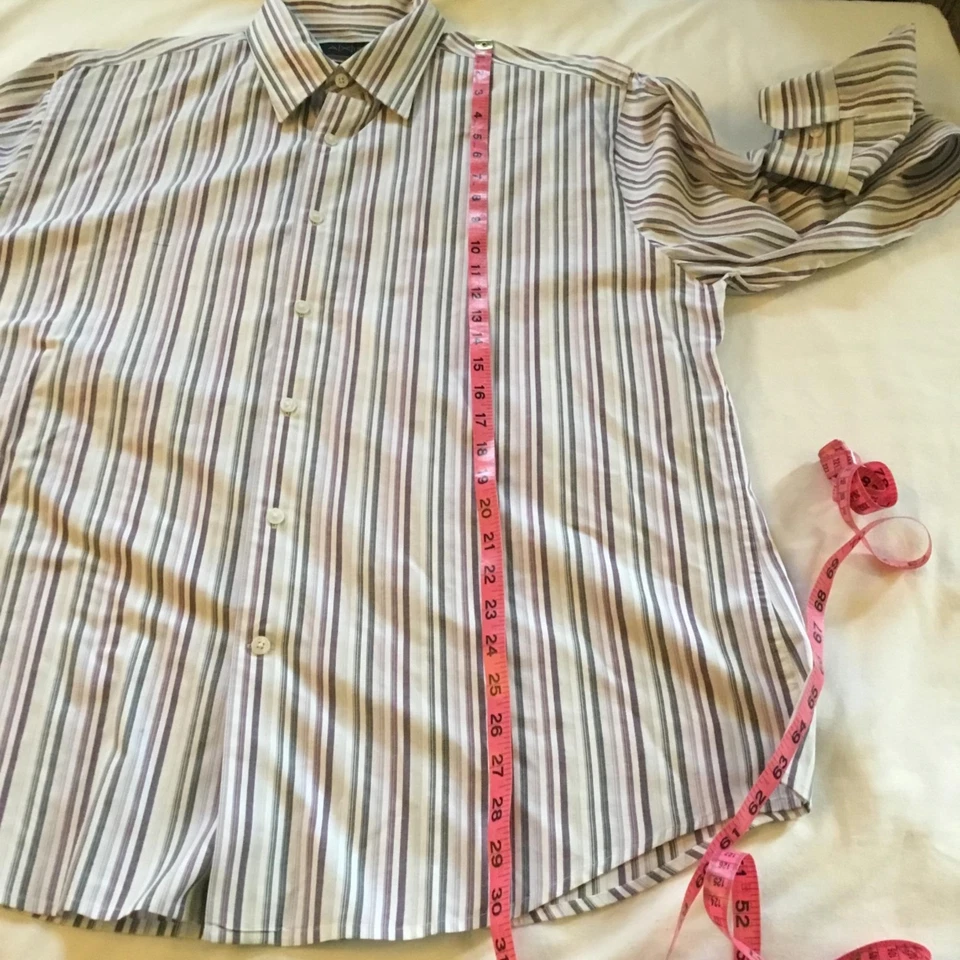 Axis Modern Fit 翼尖领纽扣前礼服衬衫 XL 二手状况完好 — 第 4/4 张图片