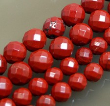 Natural Faceted Red River Jasper Round Beads 15" 4mm 6mm 8mm