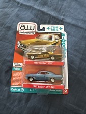 AUTO WORLD 1966 PONTIAC GTO 1967 BUICK 340 2 PACK ULTRA RED CHASE MOC