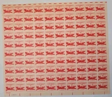 Stamp US Postage 6c 6 Cent Sheet OF 100 Stamps Air Mail Red