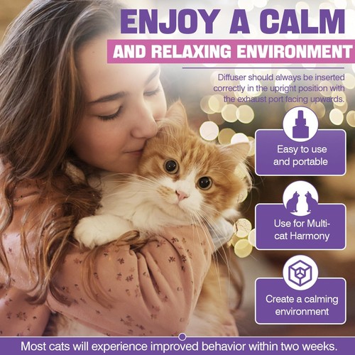 6 Pack Cat Calming Diffuser Refill Set with Pheromones 48ml Each 180 Days - Picture 6 of 7
