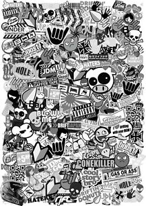 Download Gambar Sticker Bomb Wallpaper Hd Black and White terbaru 2020