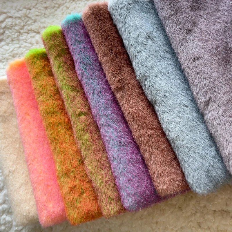 Novelty Colorful Faux Rabbit Fur Fabric Sewing Thick Furry DIY Craft 22 30cm - Image 4 of 4