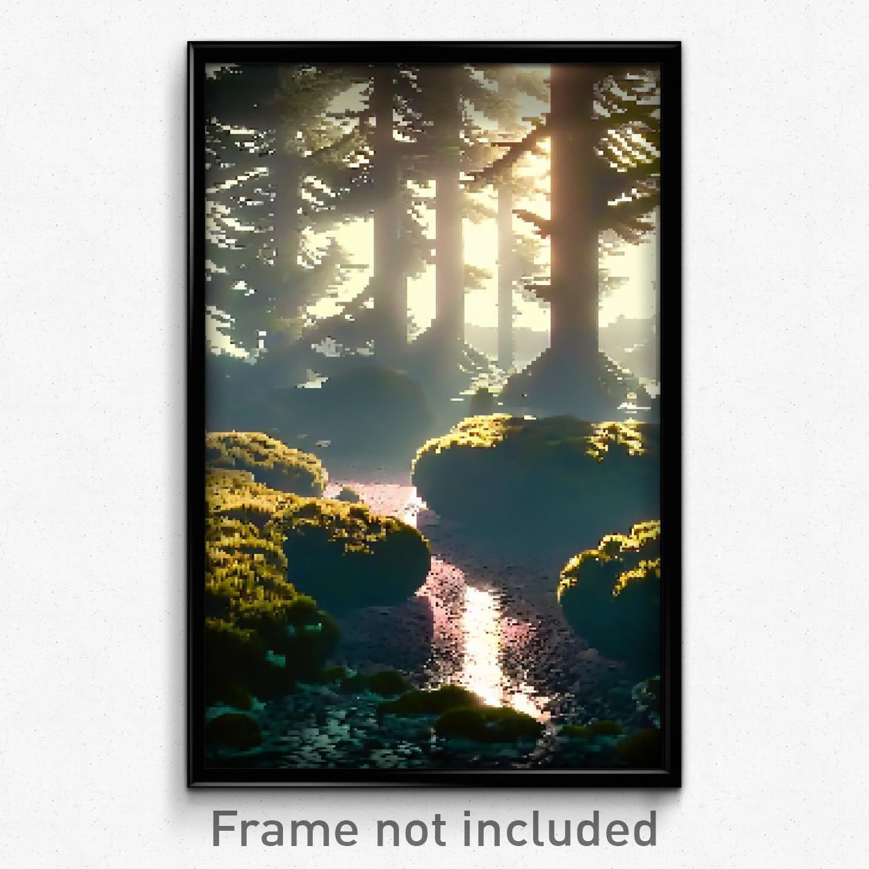 8 Bit Pixel Art Poster of Rubbery Heath - Psychedelic Trippy Video Game Print