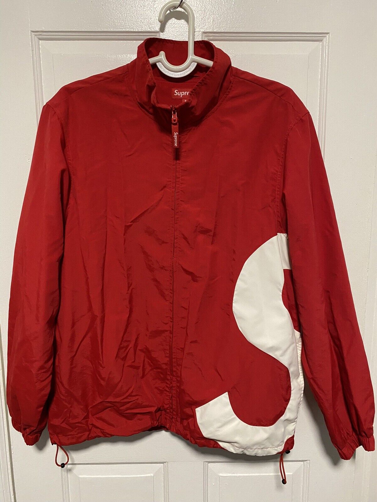 SUPREME S LOGO TRACK JACKET RED MEDIUM SS19 MEDIUM WEEK 17 *EXCELLENT  CONDITION*