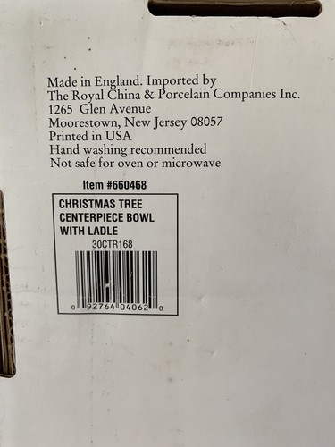 Spode 660468 Christmas Tree 14” Punch Serving Bowl W/ Ladle New In Box - Picture 10 of 10