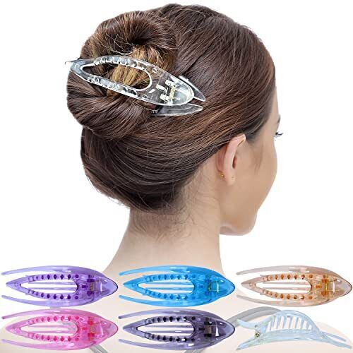 6 Pcs Womens French Concord Curved Hair Clip No Slip Strong Grip Comfortable ...