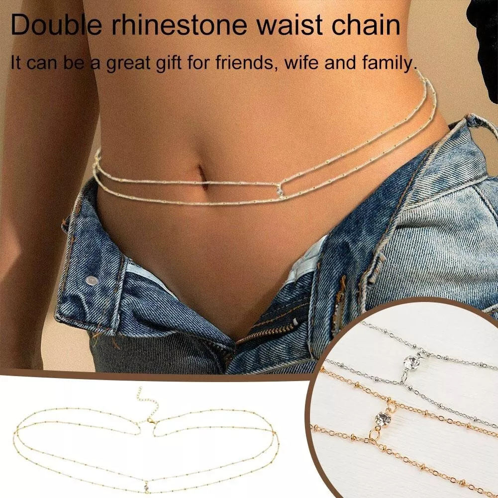 Fashion Double Layer Copper Bead Ladies Waist Belly Chain Body