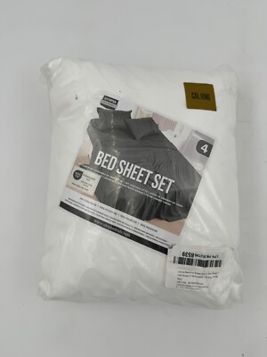 Utopia Bedding California King Bed Sheets Set 4 Piece Brushed Microfiber White