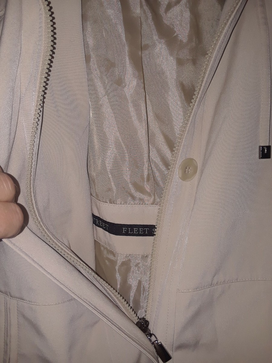Manteau Trench Femme Fleet Street Beige - Taille M (10) - Longueur Complète Avec Capuche - Neuf Sans étiquettes