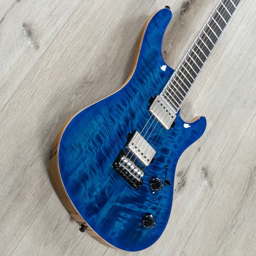 Mayones Regius Core Classic V24 6 Guitar, 5A Curly Poplar, Infinite Blue Gloss - Picture 2 of 12