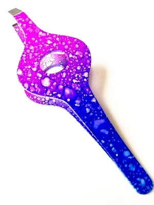 ASM INSTRUMENTS Professional Eyebrow Tweezers Hair Beauty Slanted Wider Grip Tweezers Pink Blue