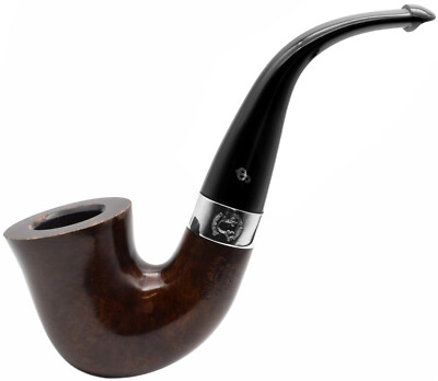 Peterson Sherlock Holmes Dark Finish Original Sterling Silver Mount Briar Pipe D