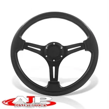 6-Bolt Black JDM Aluminum Racing Drift Deep Dish Horn 14" 350mm Steering Wheel
