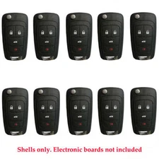 Remote Flip Key Case Shell 4B Compatible with GM Uncut Blade HU100 (10 Pack)