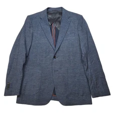 Rodd & Gunn Sport Coat Mens Medium Blue Texture Blazer Jacket Sports Fit Italy