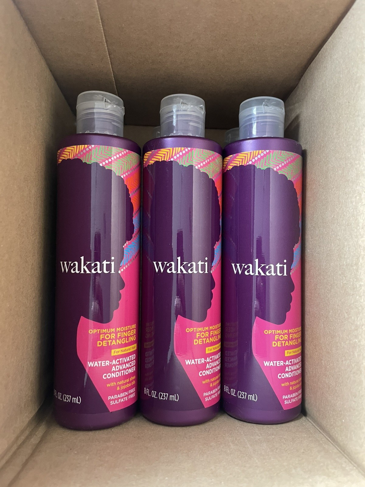 3x - Wakati Advanced Conditioner 8oz Water Activated Detangle Jojoba Oil NEW (3)