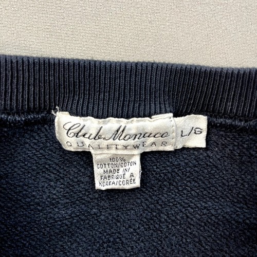 Vintage Club Monaco Sweatshirt Mens Large Black Crest Heritage Logo Crewneck 90s - Picture 4 of 11