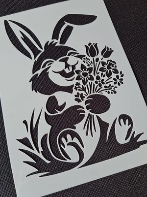 Happy OSTERN Hase Frühling Blume Schablone Dekoration Karte Malerei Scrapbooking