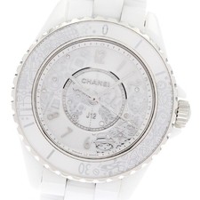 CHANEL J12 white ceramic H6477 12P diamond 20YEARS Quartz Ladies Watch_869273
