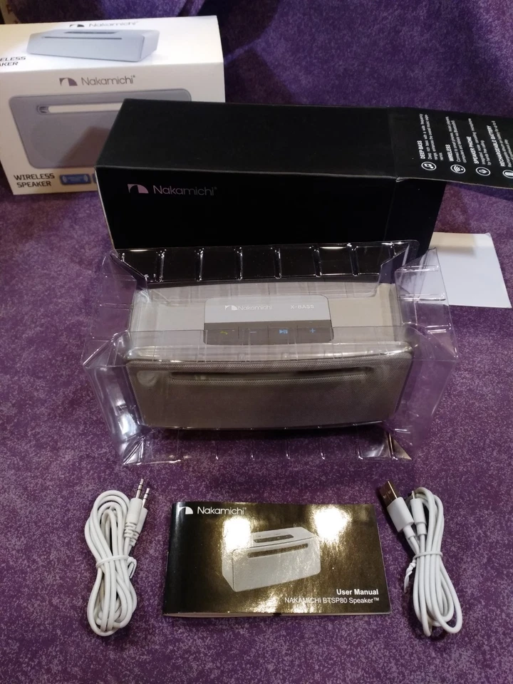 Altavoz Bluetooth Inalámbrico Nakamichi Plateado BTSP80 NUEVO en CAJA Foto 3 de 4