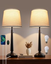 EppieBasic Lamps for Living Room Set of 2, Farmhouse Table Lamps for Bedroom,...