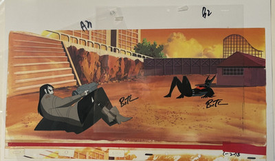 BATMAN BEYOND Series OPC BATMAN TERMINAL ANIMATION CEL B2 HAND SIGNED B Timm COA