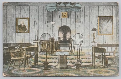 Alexandria Virginia, Old Washington Lodge Interior View, Vintage Postcard