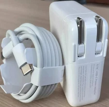 Genuine OEM 61W USB C Adapter Charger for Apple MacBook PRO 13"A1718 + Cable NEW