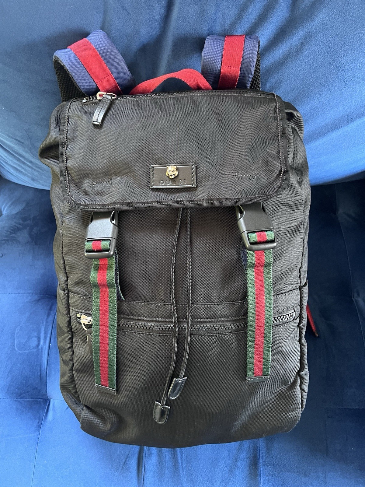 GUCCI Techno Techpack Backpack Canvas Nylon Authe… - image 1