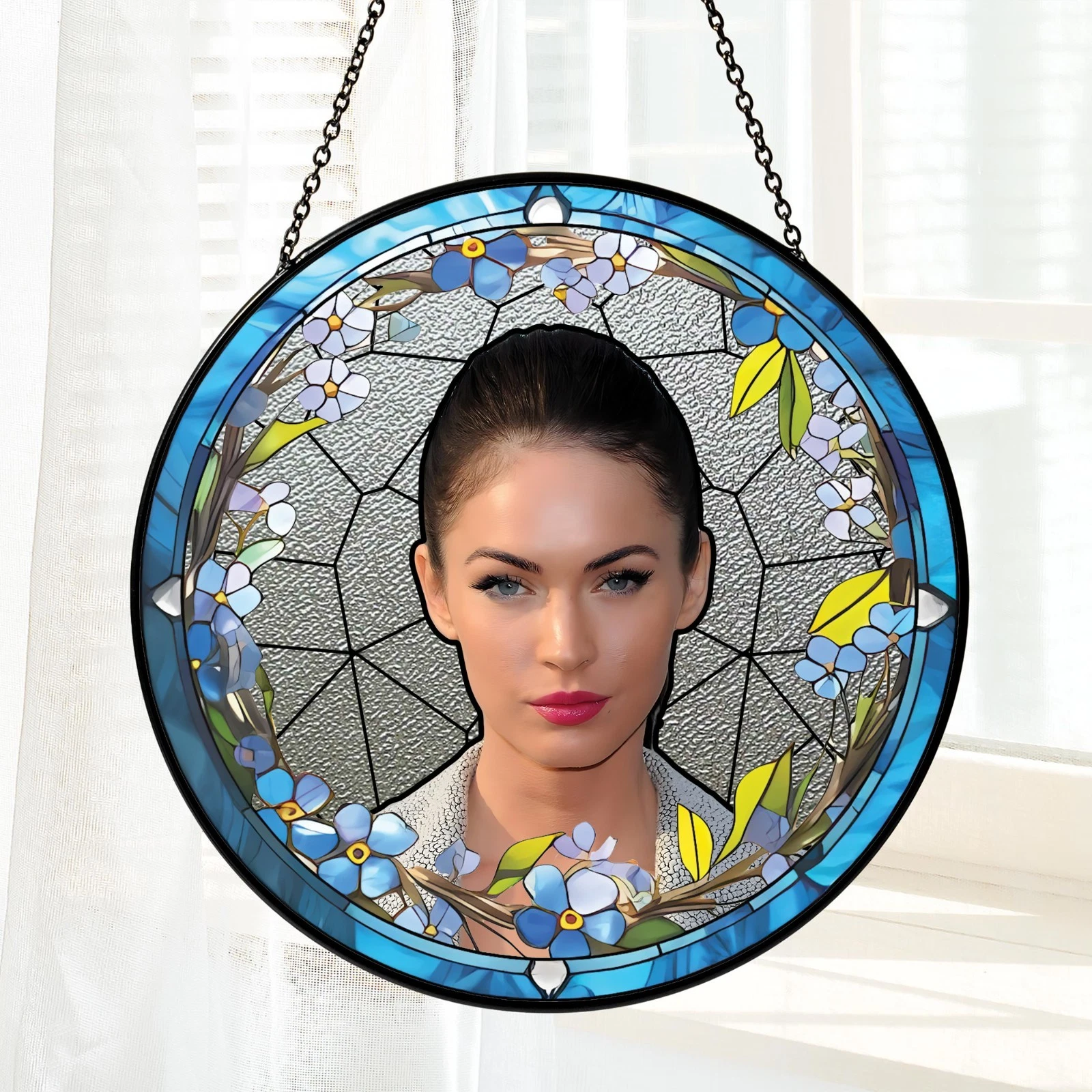 Megan Fox  Stained Glass Suncatcher-Home Window Hanging Ornament
