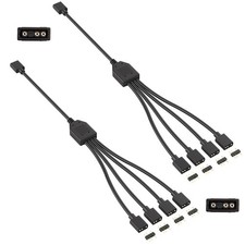 TNJPSEK 2 Pack 3Pin 5V ARGB Extension Cable Set with 8 Male Pins, 11.8 inches