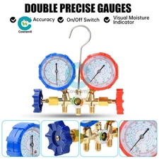 AC Manifold Gauge Set For R134A R12 R410A R22 R32 R404A Refrigeration Charge USA