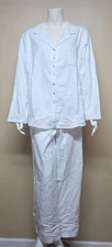 Eileen West White Cozy Button Top & Pants 2 Piece Pajama Set Size XL NEW 75693