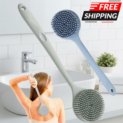 Silicone Long-Handle Bath Brush Back Scrubber Shower Brush Body Massager brush