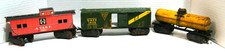 3 Marx O Tin Railroad Cars: Caboose, Box Car, Tanker Restore