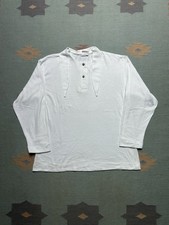 Vintage 80s 90s does 70s long sleeve shirt dagger collar white pullover medium