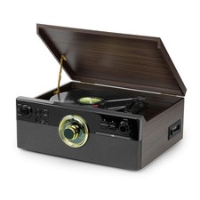 10-in-1 Vintage Bluetooth Record Player with Speakers, All-in-One Turntable f...
