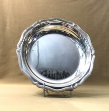 plat rond creux à légumes CHRISTOFLE modèle CONTOURS FILETS métal argenté 27 cm