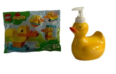 VTG rubber duck hand soap lotion dispense +DUPLO Hard Plastic Yellow Easter Lot