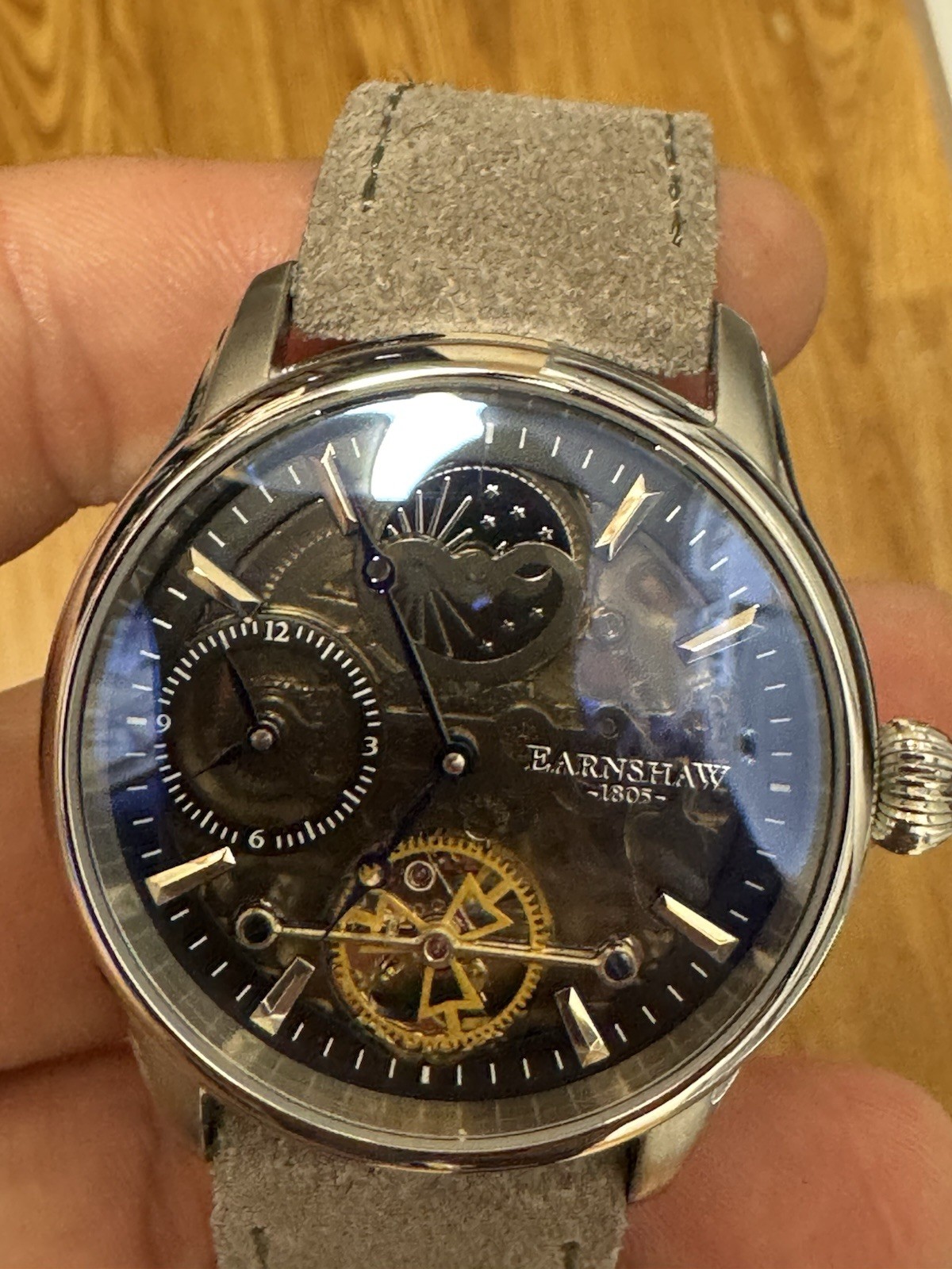 Earnshaw Automatic Skeleton Moonphase Watch - ES-… - image 3