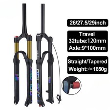 Forcella pneumatica sospensione mtb regolazione rimbalzo 26/27,5/29in tubo dritto/conico