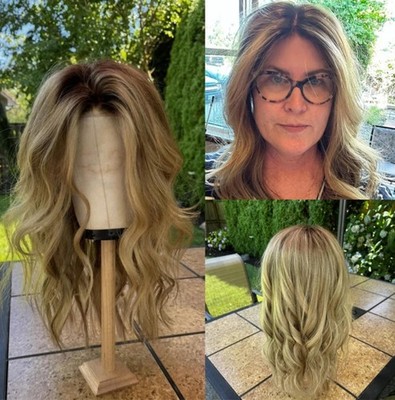 Ombre Ash Blonde Balayage Wave 13x4 Lace Front Human Hair Wig