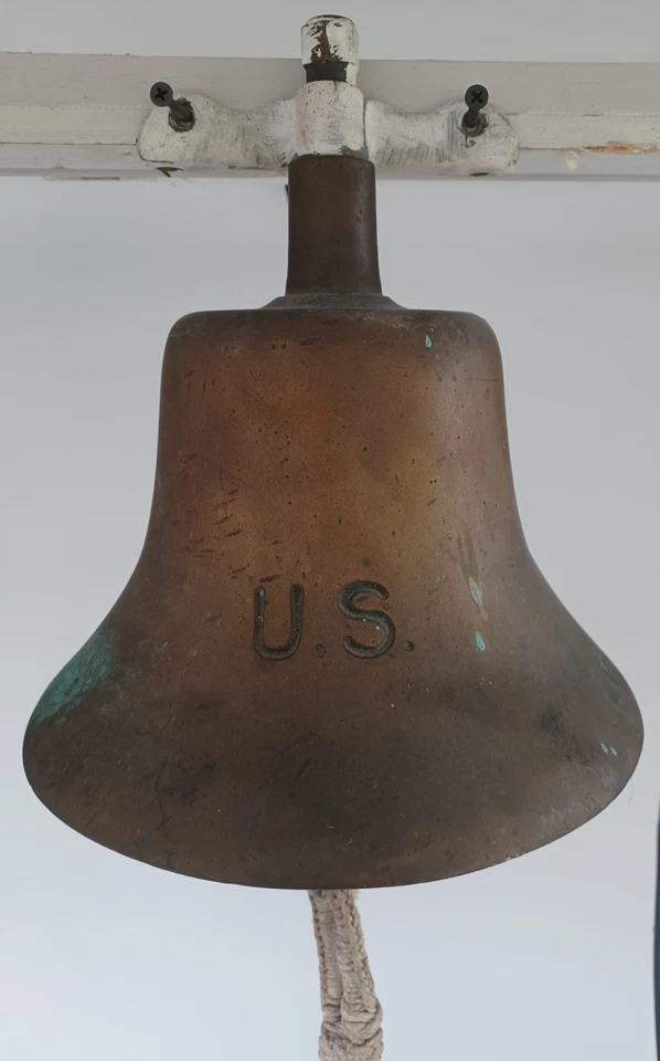 Campana de barcos náuticos antiguos de Estados Unidos marina de Estados Unidos firmada Jos. M. LOEFFLER CO. ¿Campana Bronce?  Foto 3 de 4